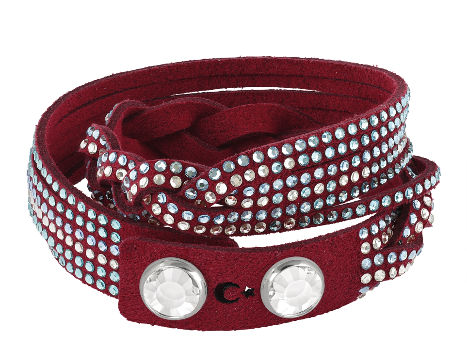 SWAROVSKI AY-YILDIZ LOGOLU DERİ BİLEKLİK