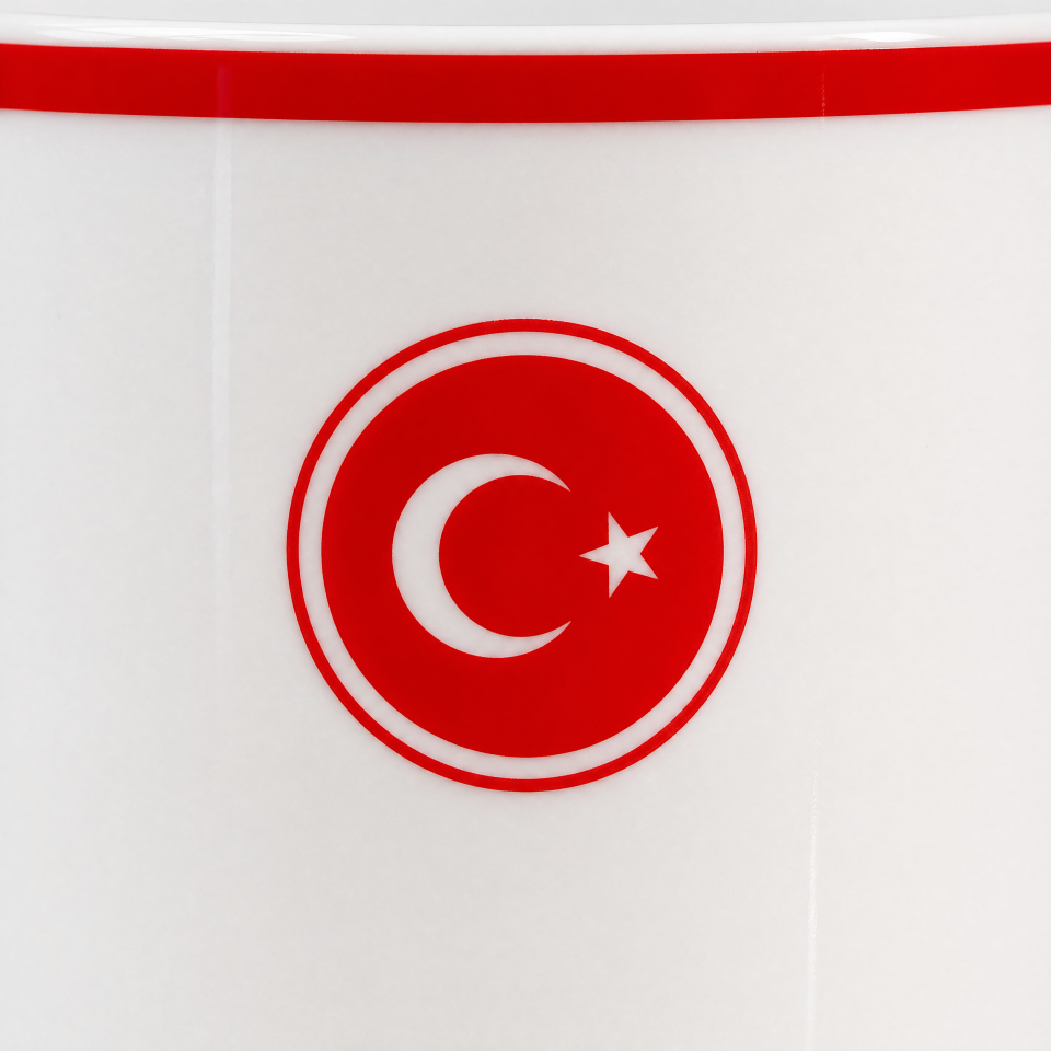 CUMHURİYET SERİSİ  KIRMIZI ÇERÇEVELİ  KAHVE SETİ