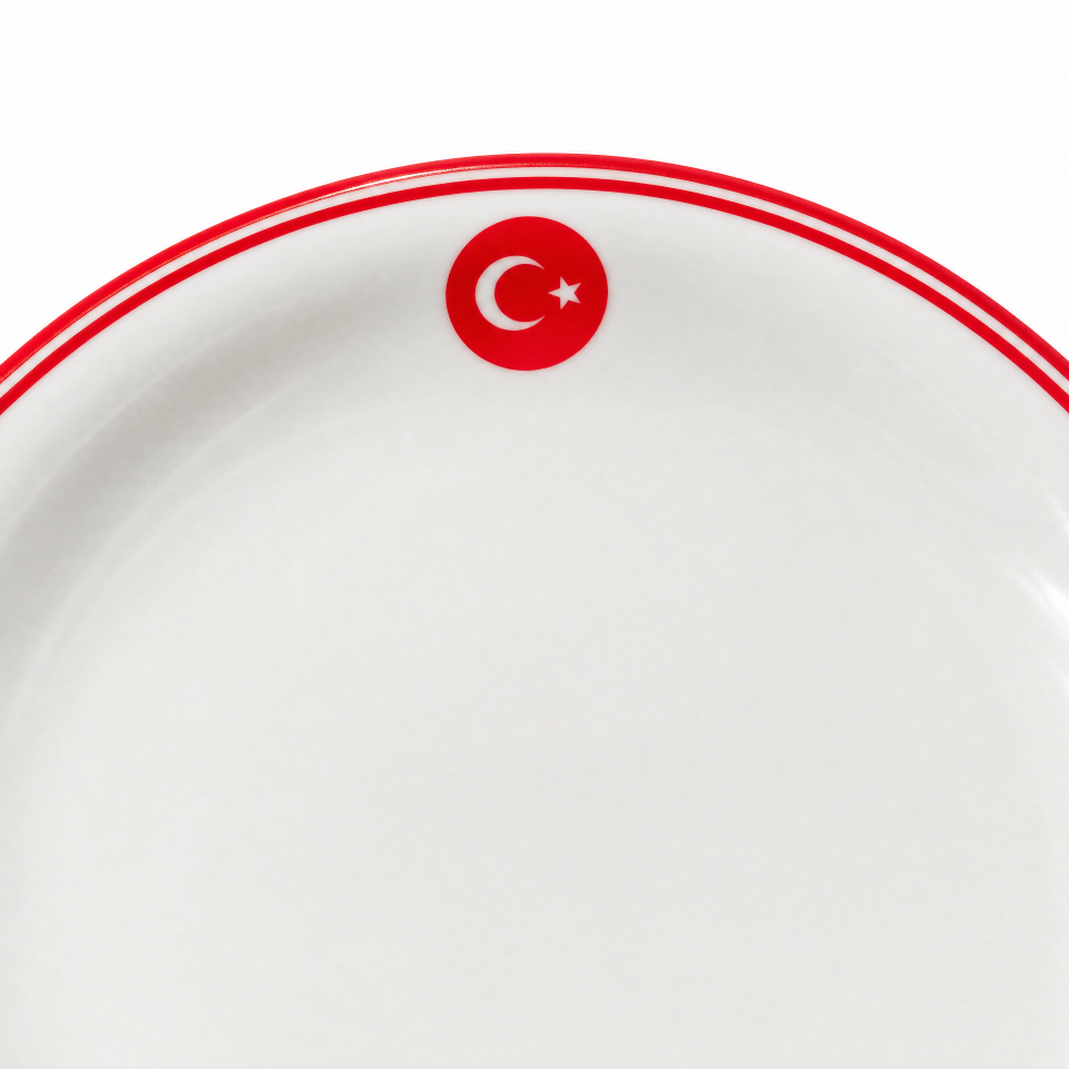 CUMHURİYET SERİSİ KIRMIZI ÇERÇEVELİ TABAK SETİ