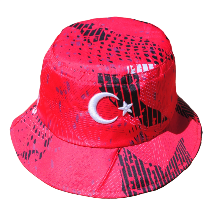 TÜRKİYE MİLLİ TAKIMI GEOMETRİK DESENLİ KOVA ŞAPKA