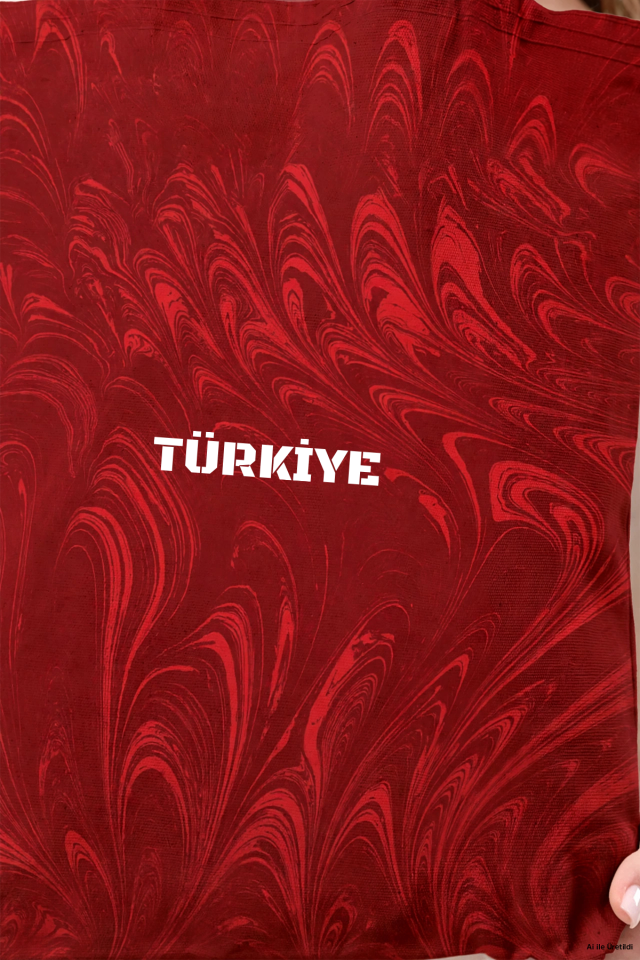 MİLLİ TAKIM EBRU DESENLİ OMUZ ÇANTASI