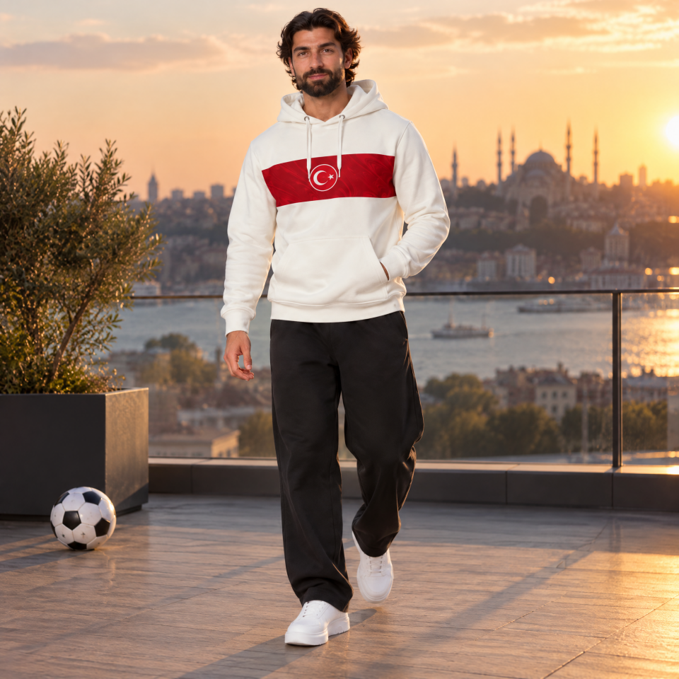 AY Yıldız Bantlı Kapüşonlu Sweatshirt