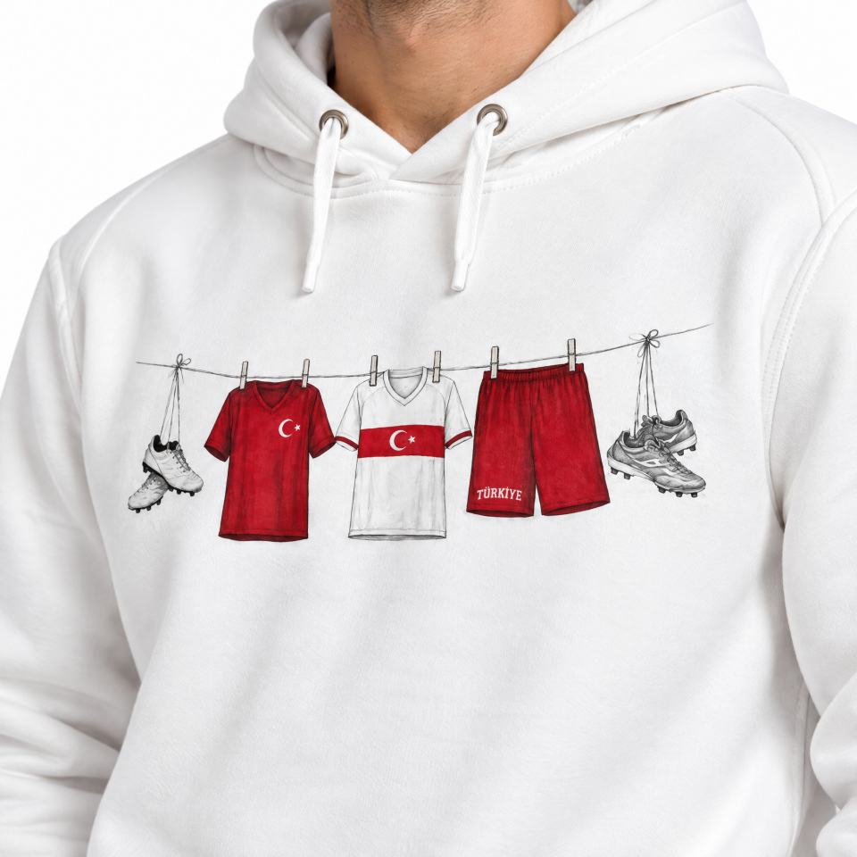 Forma Baskılı Kapüşonlu Sweatshirt