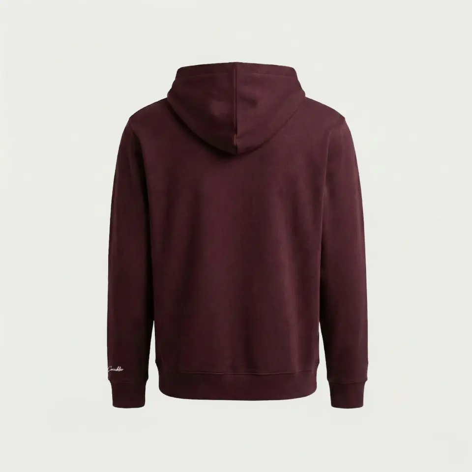 RETRO FORMA NAKIŞLI HOODİE M - BORDO