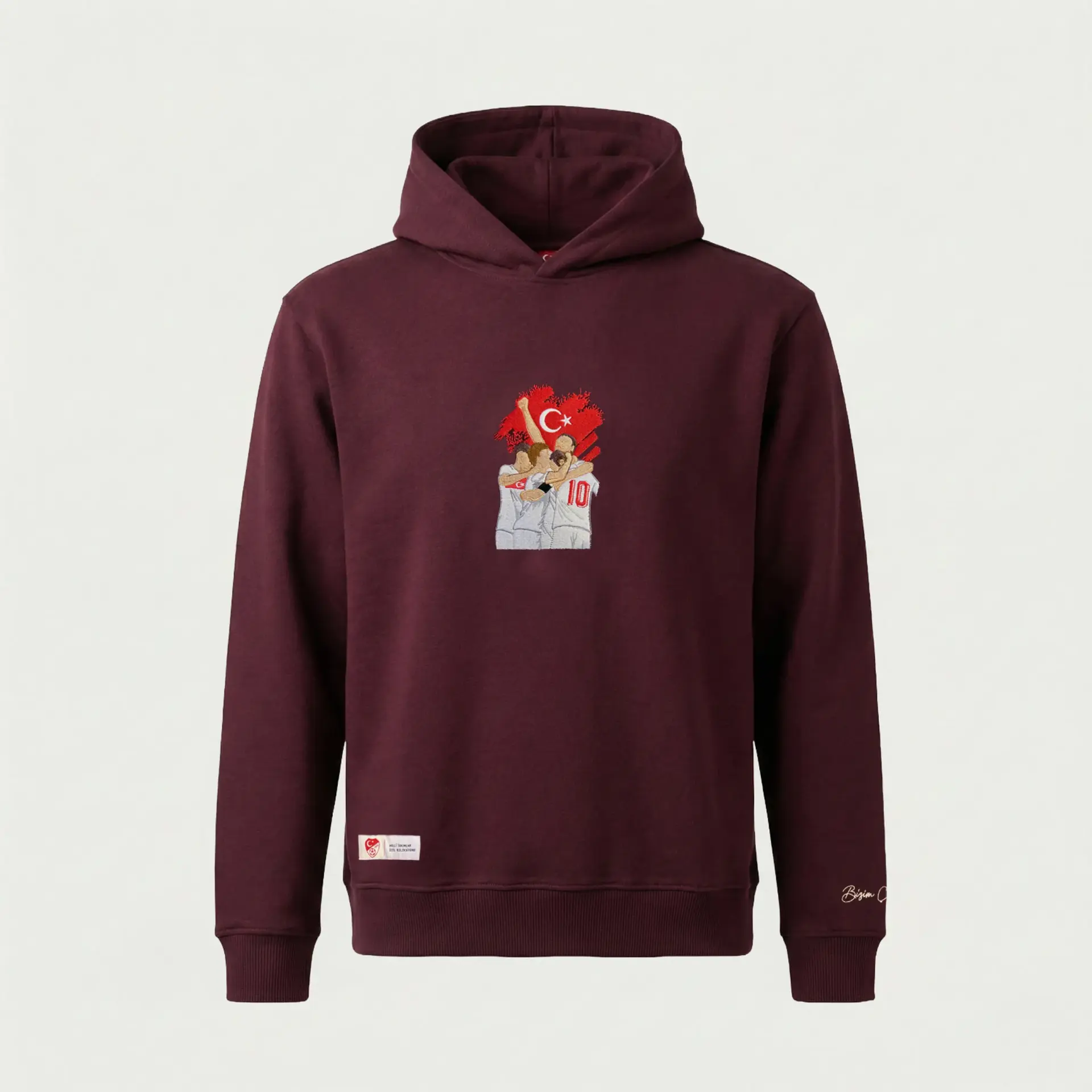 GOL SEVİNCİ NAKIŞLI HOODİE S - BORDO
