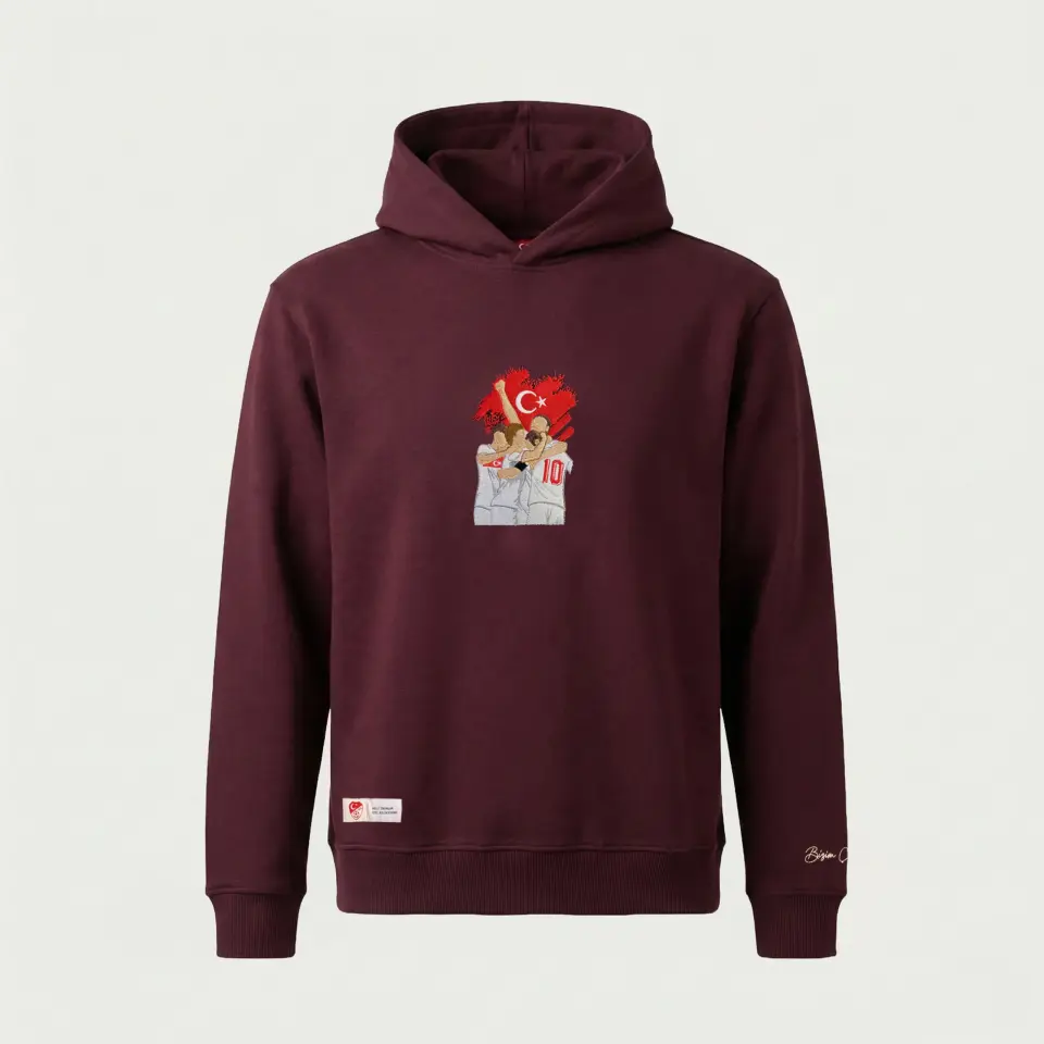 GOL SEVİNCİ NAKIŞLI HOODİE S - BORDO