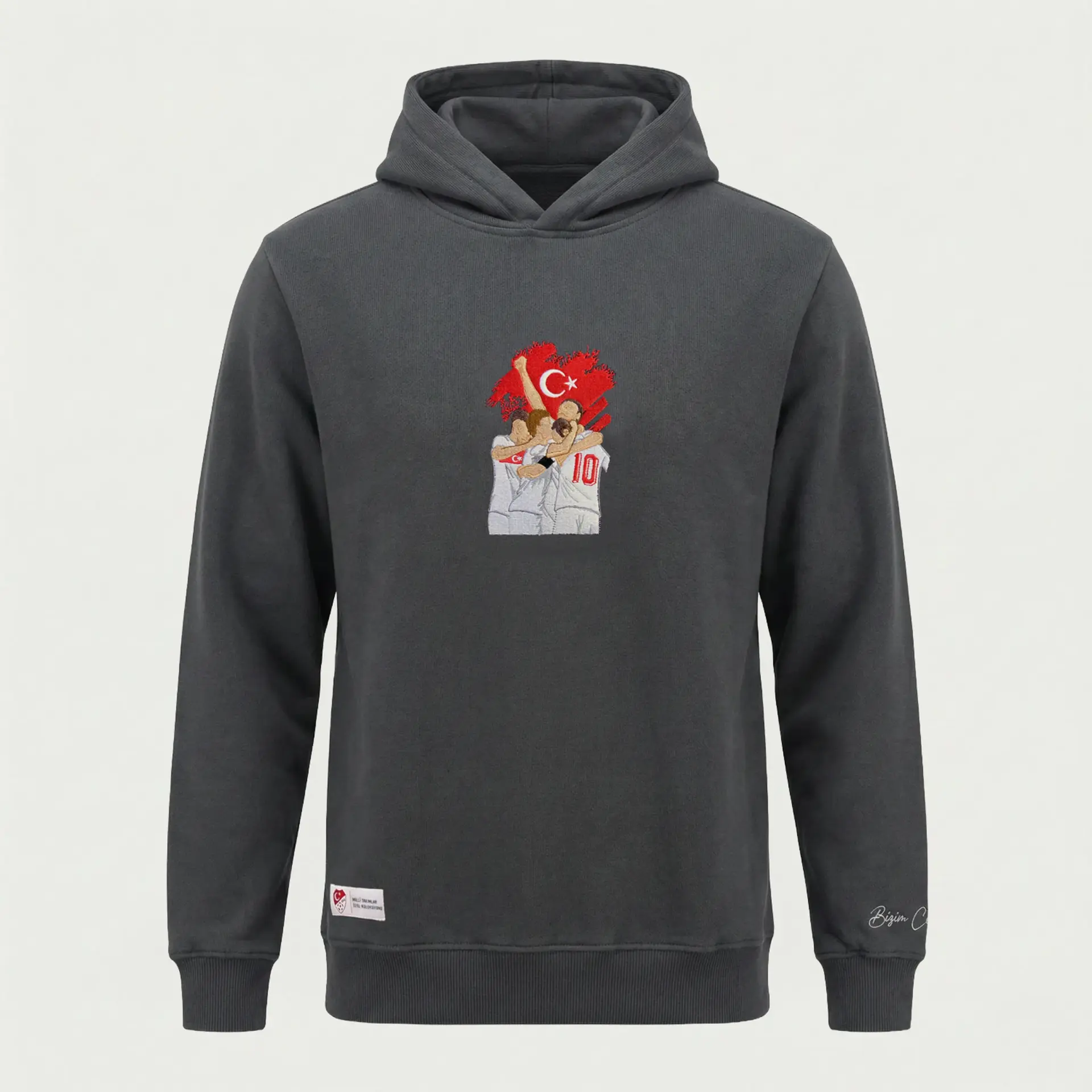GOL SEVİNCİ NAKIŞLI HOODİE L - ANTRASİT