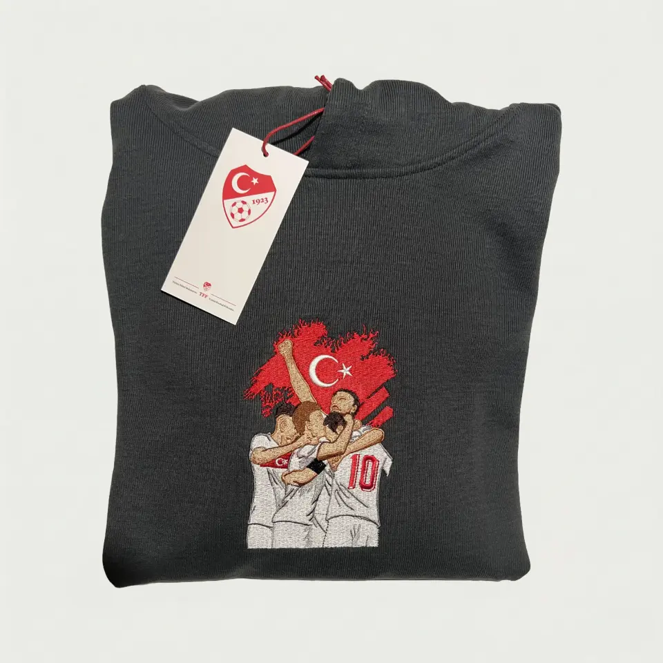 GOL SEVİNCİ NAKIŞLI HOODİE L - ANTRASİT