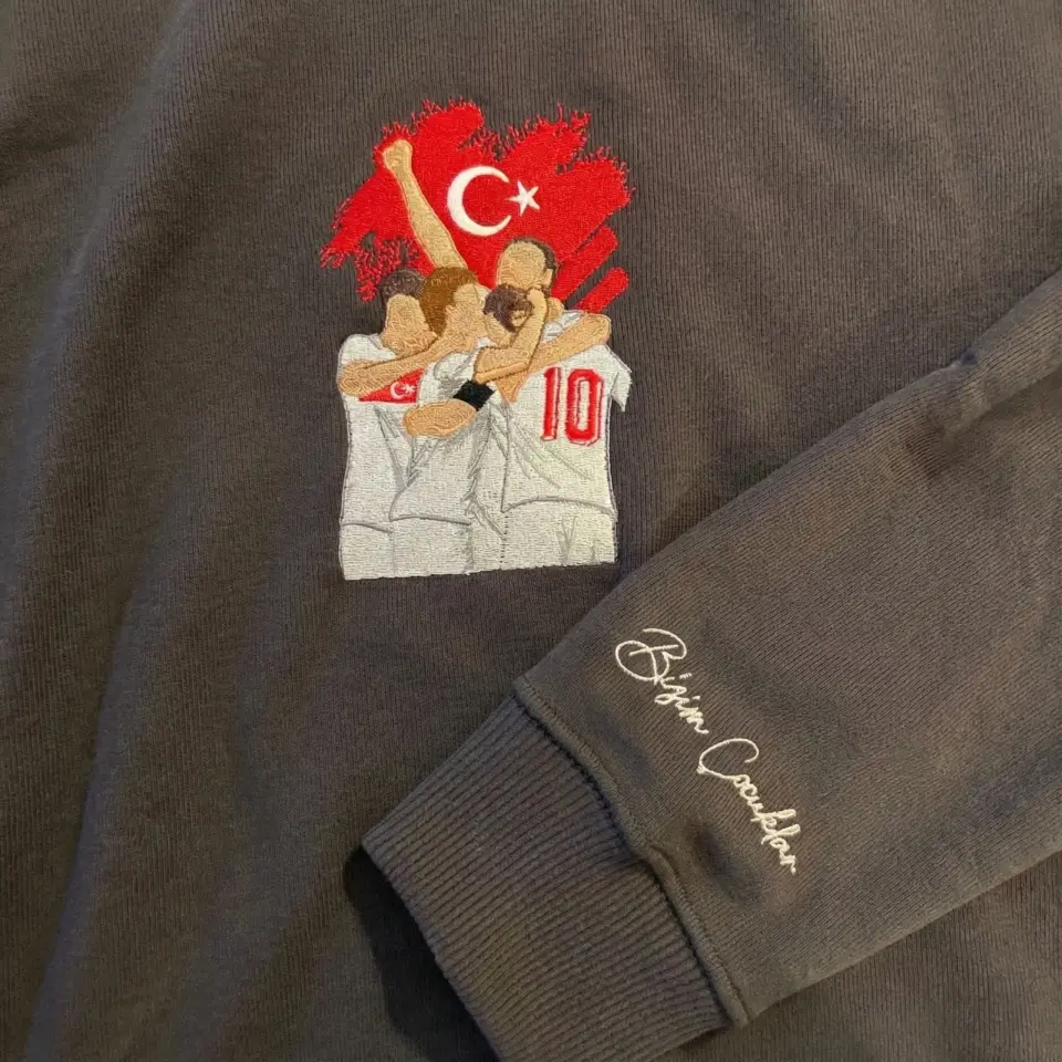 GOL SEVİNCİ NAKIŞLI HOODİE M - ANTRASİT