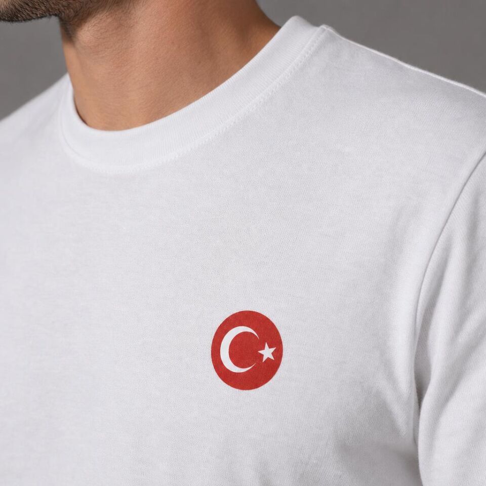 Türkiye Milli Takım Kutlama Baskılı T-shirt - Beyaz