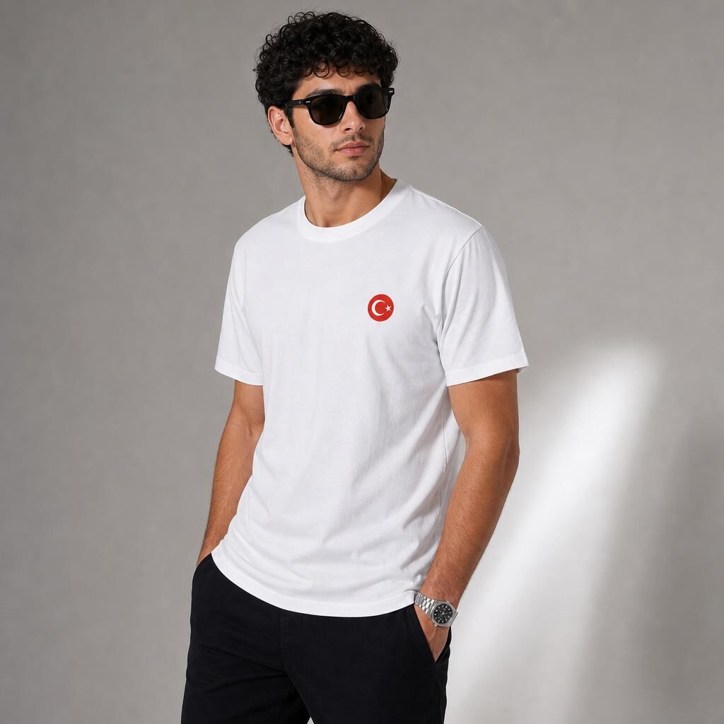 Türkiye Milli Takım Kutlama Baskılı T-shirt - Beyaz