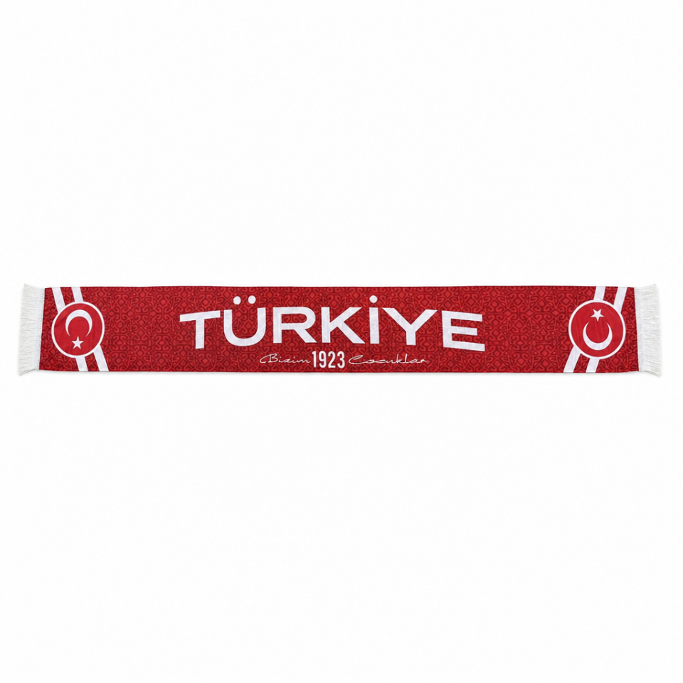 Turkey National Team 1923 Patterned Supporter Scarf - Red