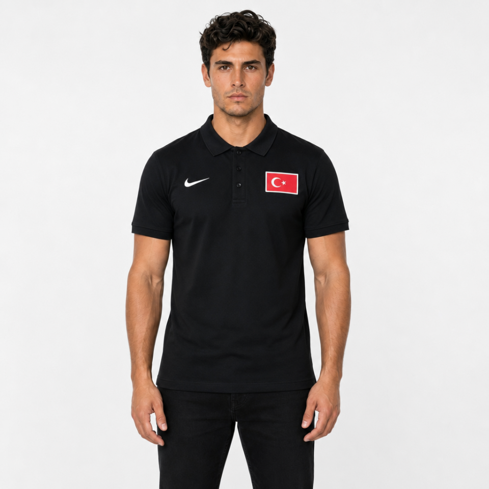 NIKE TÜRKİYE SİYAH POLO YAKA T-SHİRT XL