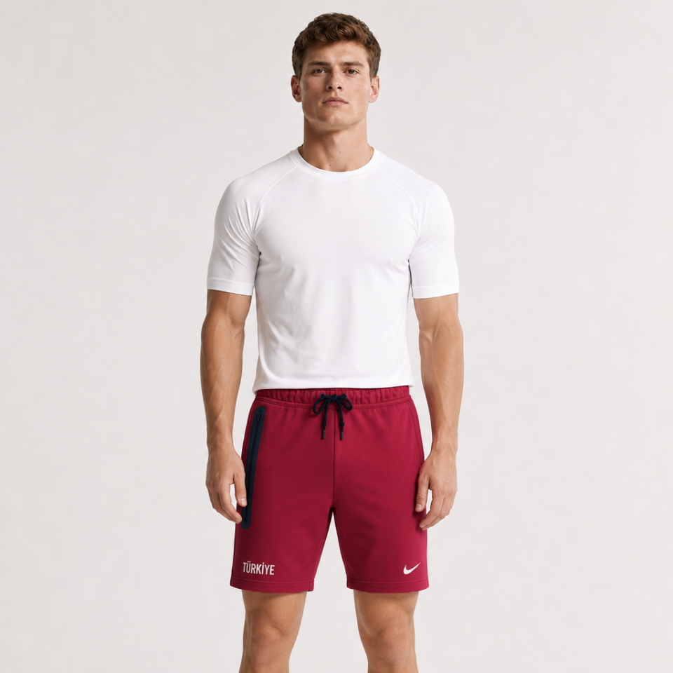NIKE TÜRKİYE TECH FLEECE BORDO ŞORT