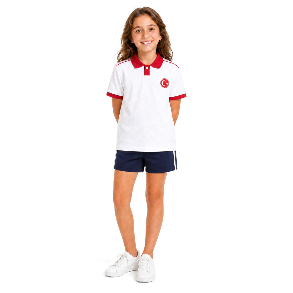 POLO DÜZ TSHIRT ÇOCUK-Beyaz L