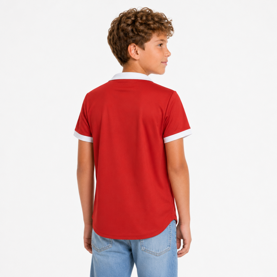 POLO DÜZ TSHIRT ÇOCUK-Kırmızı M